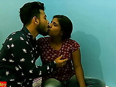 Desi Teenager girl having licentious attractiveness nigh show Fellow-man secretly!! 1st time fucking!!